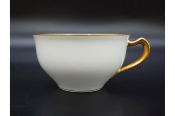 大倉陶園(OKURA、OAC)　オールド大倉　ゴールドライン　ゴールドが凛とした美しさを漂わせるティーカップ&ソーサー5客セット(C&S、洋食器、白磁、金彩)(R-076906)