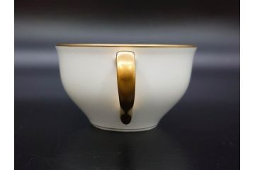 大倉陶園(OKURA、OAC)　オールド大倉　ゴールドライン　ゴールドが凛とした美しさを漂わせるティーカップ&ソーサー5客セット(C&S、洋食器、白磁、金彩)(R-076906)