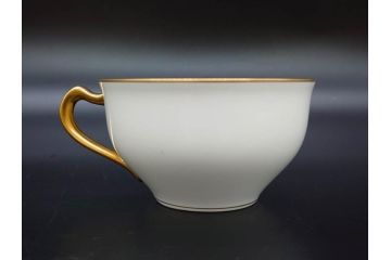 大倉陶園(OKURA、OAC)　オールド大倉　ゴールドライン　ゴールドが凛とした美しさを漂わせるティーカップ&ソーサー5客セット(C&S、洋食器、白磁、金彩)(R-076906)
