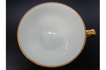 大倉陶園(OKURA、OAC)　オールド大倉　ゴールドライン　ゴールドが凛とした美しさを漂わせるティーカップ&ソーサー5客セット(C&S、洋食器、白磁、金彩)(R-076906)