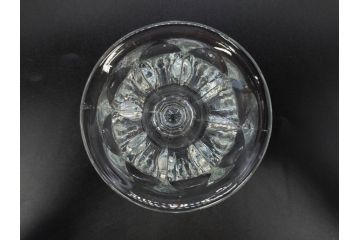 昭和初期　プレスガラス　どこか懐かしいレトロなグラス5客セット(古グラス、和ガラス、スイーツグラス、デザートカップ、リキュールグラス、酒器、硝子、ショット、酒杯、高台)(R-076908)