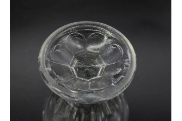 昭和初期　プレスガラス　どこか懐かしいレトロなグラス5客セット(古グラス、和ガラス、スイーツグラス、デザートカップ、リキュールグラス、酒器、硝子、ショット、酒杯、高台)(R-076908)