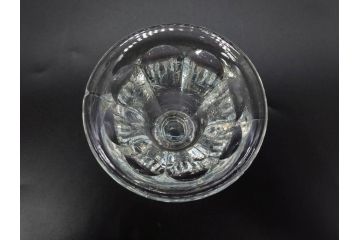 昭和初期　プレスガラス　どこか懐かしいレトロなグラス5客セット(古グラス、和ガラス、スイーツグラス、デザートカップ、リキュールグラス、酒器、硝子、ショット、酒杯、高台)(R-076908)
