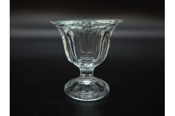 昭和初期　プレスガラス　どこか懐かしいレトロなグラス5客セット(古グラス、和ガラス、スイーツグラス、デザートカップ、リキュールグラス、酒器、硝子、ショット、酒杯、高台)(R-076908)