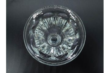 昭和初期　プレスガラス　どこか懐かしいレトロなグラス5客セット(古グラス、和ガラス、スイーツグラス、デザートカップ、リキュールグラス、酒器、硝子、ショット、酒杯、高台)(R-076908)