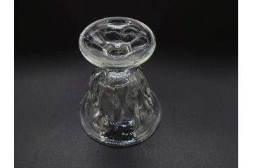 昭和初期　プレスガラス　どこか懐かしいレトロなグラス5客セット(古グラス、和ガラス、スイーツグラス、デザートカップ、リキュールグラス、酒器、硝子、ショット、酒杯、高台)(R-076908)