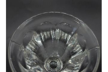 昭和初期　プレスガラス　どこか懐かしいレトロなグラス5客セット(古グラス、和ガラス、スイーツグラス、デザートカップ、リキュールグラス、酒器、硝子、ショット、酒杯、高台)(R-076909)