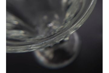昭和初期　プレスガラス　どこか懐かしいレトロなグラス5客セット(古グラス、和ガラス、スイーツグラス、デザートカップ、リキュールグラス、酒器、硝子、ショット、酒杯、高台)(R-076909)