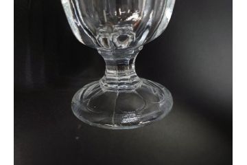 昭和初期　プレスガラス　どこか懐かしいレトロなグラス5客セット(古グラス、和ガラス、スイーツグラス、デザートカップ、リキュールグラス、酒器、硝子、ショット、酒杯、高台)(R-076909)