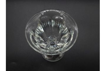 昭和初期　プレスガラス　どこか懐かしいレトロなグラス5客セット(古グラス、和ガラス、スイーツグラス、デザートカップ、リキュールグラス、酒器、硝子、ショット、酒杯、高台)(R-076909)
