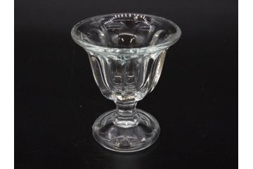 昭和初期　プレスガラス　どこか懐かしいレトロなグラス5客セット(古グラス、和ガラス、スイーツグラス、デザートカップ、リキュールグラス、酒器、硝子、ショット、酒杯、高台)(R-076909)
