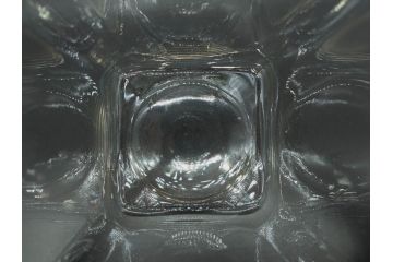 アンティーク雑貨　当時物　デッドストック　アルミ蓋　シンプルで使い勝手のよいガラス瓶2点セット(角型、角瓶、キャニスター、ガラスビン、菓子瓶、硝子、フタ付き、小物入れ、ディスプレイ雑貨、古道具、店舗什器)(R-076910)