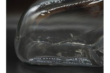 アンティーク雑貨　当時物　アルミ蓋　独特なフォルムが魅力のガラス瓶(ガラスビン、菓子瓶、硝子、フタ付き、小物入れ、ディスプレイ雑貨、古道具、店舗什器、駄菓子屋さん)(R-076911)