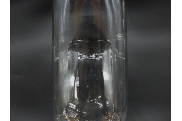 アンティーク雑貨　当時物　アルミ蓋　独特なフォルムが魅力のガラス瓶(ガラスビン、菓子瓶、硝子、フタ付き、小物入れ、ディスプレイ雑貨、古道具、店舗什器、駄菓子屋さん)(R-076911)