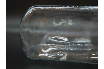 アンティーク雑貨　当時物　アルミ蓋　独特なフォルムが魅力のガラス瓶(ガラスビン、菓子瓶、硝子、フタ付き、小物入れ、ディスプレイ雑貨、古道具、店舗什器、駄菓子屋さん)(R-076911)