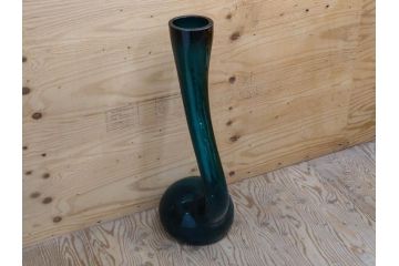 昭和レトロ　特大　ユニークなフォルムが目を惹くアクセントになるフラワーベース(スウィングベース、花瓶、花入れ、花器、オブジェ、ホームインテリア、ディスプレイ、ターコイズ)(R-076961)