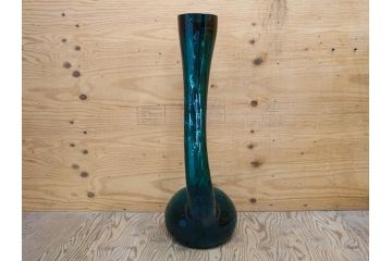 昭和レトロ　特大　ユニークなフォルムが目を惹くアクセントになるフラワーベース(スウィングベース、花瓶、花入れ、花器、オブジェ、ホームインテリア、ディスプレイ、ターコイズ)(R-076961)