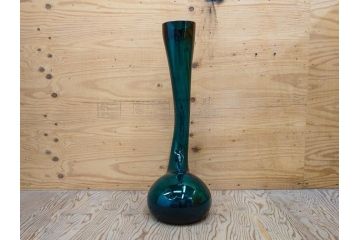 昭和レトロ　特大　ユニークなフォルムが目を惹くアクセントになるフラワーベース(スウィングベース、花瓶、花入れ、花器、オブジェ、ホームインテリア、ディスプレイ、ターコイズ)(R-076961)