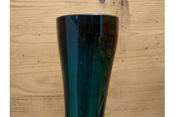 昭和レトロ　特大　ユニークなフォルムが目を惹くアクセントになるフラワーベース(スウィングベース、花瓶、花入れ、花器、オブジェ、ホームインテリア、ディスプレイ、ターコイズ)(R-076961)
