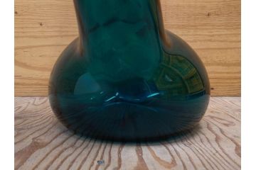 昭和レトロ　特大　ユニークなフォルムが目を惹くアクセントになるフラワーベース(スウィングベース、花瓶、花入れ、花器、オブジェ、ホームインテリア、ディスプレイ、ターコイズ)(R-076961)