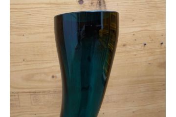 昭和レトロ　特大　ユニークなフォルムが目を惹くアクセントになるフラワーベース(スウィングベース、花瓶、花入れ、花器、オブジェ、ホームインテリア、ディスプレイ、ターコイズ)(R-076961)