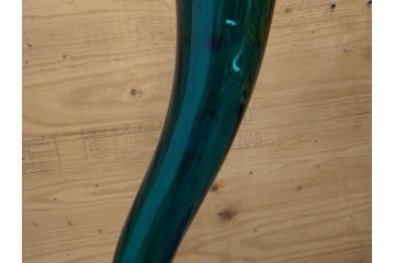 昭和レトロ　特大　ユニークなフォルムが目を惹くアクセントになるフラワーベース(スウィングベース、花瓶、花入れ、花器、オブジェ、ホームインテリア、ディスプレイ、ターコイズ)(R-076961)