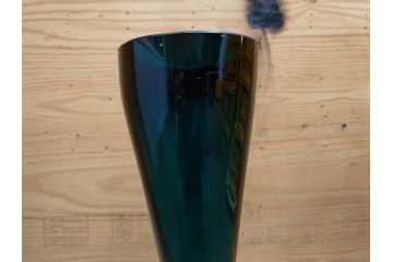 昭和レトロ　特大　ユニークなフォルムが目を惹くアクセントになるフラワーベース(スウィングベース、花瓶、花入れ、花器、オブジェ、ホームインテリア、ディスプレイ、ターコイズ)(R-076961)