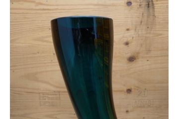 昭和レトロ　特大　ユニークなフォルムが目を惹くアクセントになるフラワーベース(スウィングベース、花瓶、花入れ、花器、オブジェ、ホームインテリア、ディスプレイ、ターコイズ)(R-076961)