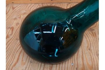 昭和レトロ　特大　ユニークなフォルムが目を惹くアクセントになるフラワーベース(スウィングベース、花瓶、花入れ、花器、オブジェ、ホームインテリア、ディスプレイ、ターコイズ)(R-076961)