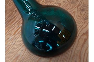 昭和レトロ　特大　ユニークなフォルムが目を惹くアクセントになるフラワーベース(スウィングベース、花瓶、花入れ、花器、オブジェ、ホームインテリア、ディスプレイ、ターコイズ)(R-076961)