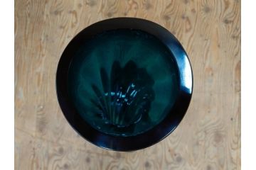 昭和レトロ　特大　ユニークなフォルムが目を惹くアクセントになるフラワーベース(スウィングベース、花瓶、花入れ、花器、オブジェ、ホームインテリア、ディスプレイ、ターコイズ)(R-076961)