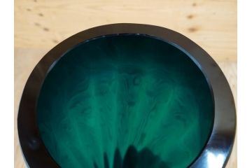 昭和レトロ　特大　ユニークなフォルムが目を惹くアクセントになるフラワーベース(スウィングベース、花瓶、花入れ、花器、オブジェ、ホームインテリア、ディスプレイ、ターコイズ)(R-076961)