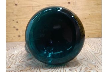 昭和レトロ　特大　ユニークなフォルムが目を惹くアクセントになるフラワーベース(スウィングベース、花瓶、花入れ、花器、オブジェ、ホームインテリア、ディスプレイ、ターコイズ)(R-076961)