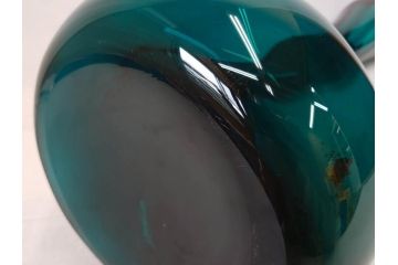 昭和レトロ　特大　ユニークなフォルムが目を惹くアクセントになるフラワーベース(スウィングベース、花瓶、花入れ、花器、オブジェ、ホームインテリア、ディスプレイ、ターコイズ)(R-076961)
