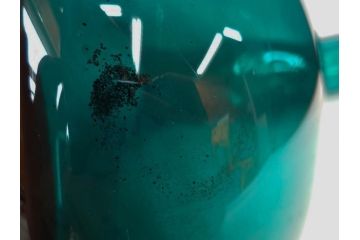 昭和レトロ　特大　ユニークなフォルムが目を惹くアクセントになるフラワーベース(スウィングベース、花瓶、花入れ、花器、オブジェ、ホームインテリア、ディスプレイ、ターコイズ)(R-076961)