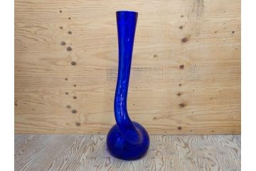 昭和レトロ　特大　ユニークなフォルムが目を惹くアクセントになるフラワーベース(スウィングベース、花瓶、花入れ、花器、オブジェ、ホームインテリア、ディスプレイ、ブルー)(R-076962)