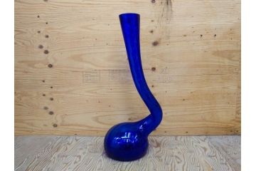 昭和レトロ　特大　ユニークなフォルムが目を惹くアクセントになるフラワーベース(スウィングベース、花瓶、花入れ、花器、オブジェ、ホームインテリア、ディスプレイ、ブルー)(R-076962)