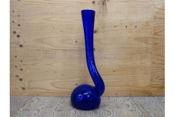 昭和レトロ　特大　ユニークなフォルムが目を惹くアクセントになるフラワーベース(スウィングベース、花瓶、花入れ、花器、オブジェ、ホームインテリア、ディスプレイ、ブルー)(R-076962)
