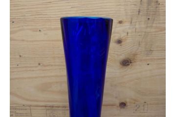 昭和レトロ　特大　ユニークなフォルムが目を惹くアクセントになるフラワーベース(スウィングベース、花瓶、花入れ、花器、オブジェ、ホームインテリア、ディスプレイ、ブルー)(R-076962)