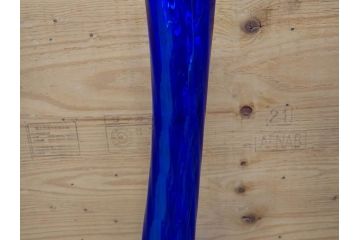 昭和レトロ　特大　ユニークなフォルムが目を惹くアクセントになるフラワーベース(スウィングベース、花瓶、花入れ、花器、オブジェ、ホームインテリア、ディスプレイ、ブルー)(R-076962)