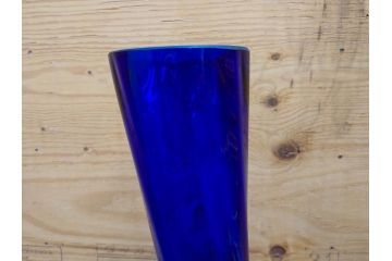 昭和レトロ　特大　ユニークなフォルムが目を惹くアクセントになるフラワーベース(スウィングベース、花瓶、花入れ、花器、オブジェ、ホームインテリア、ディスプレイ、ブルー)(R-076962)