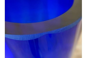 昭和レトロ　特大　ユニークなフォルムが目を惹くアクセントになるフラワーベース(スウィングベース、花瓶、花入れ、花器、オブジェ、ホームインテリア、ディスプレイ、ブルー)(R-076962)