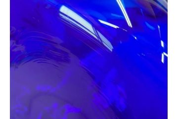 昭和レトロ　特大　ユニークなフォルムが目を惹くアクセントになるフラワーベース(スウィングベース、花瓶、花入れ、花器、オブジェ、ホームインテリア、ディスプレイ、ブルー)(R-076962)