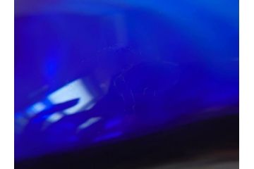 昭和レトロ　特大　ユニークなフォルムが目を惹くアクセントになるフラワーベース(スウィングベース、花瓶、花入れ、花器、オブジェ、ホームインテリア、ディスプレイ、ブルー)(R-076962)