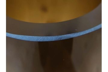 昭和レトロ　波打つような模様がお洒落なフラワーベース(花瓶、花入れ、花器、オブジェ、ホームインテリア、ディスプレイ、モスグリーン)(R-076985)