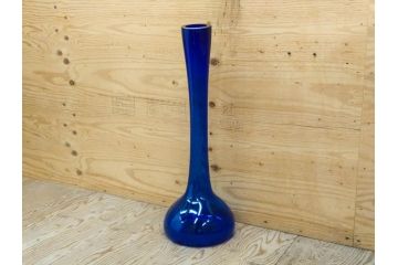 昭和レトロ　特大　鮮やかなブルーが目を惹くフラワーベース(花瓶、花入れ、花器、オブジェ、ホームインテリア、ディスプレイ、ブルー)(R-076986)