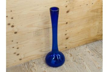 昭和レトロ　特大　鮮やかなブルーが目を惹くフラワーベース(花瓶、花入れ、花器、オブジェ、ホームインテリア、ディスプレイ、ブルー)(R-076986)