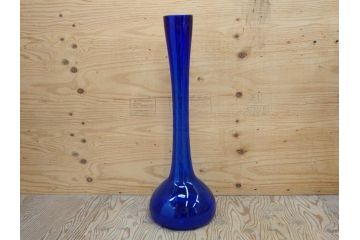 昭和レトロ　特大　鮮やかなブルーが目を惹くフラワーベース(花瓶、花入れ、花器、オブジェ、ホームインテリア、ディスプレイ、ブルー)(R-076986)