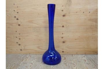 昭和レトロ　特大　鮮やかなブルーが目を惹くフラワーベース(花瓶、花入れ、花器、オブジェ、ホームインテリア、ディスプレイ、ブルー)(R-076986)