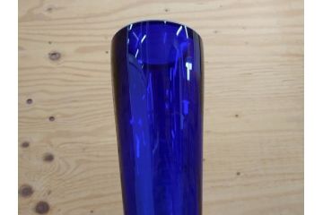 昭和レトロ　特大　鮮やかなブルーが目を惹くフラワーベース(花瓶、花入れ、花器、オブジェ、ホームインテリア、ディスプレイ、ブルー)(R-076986)